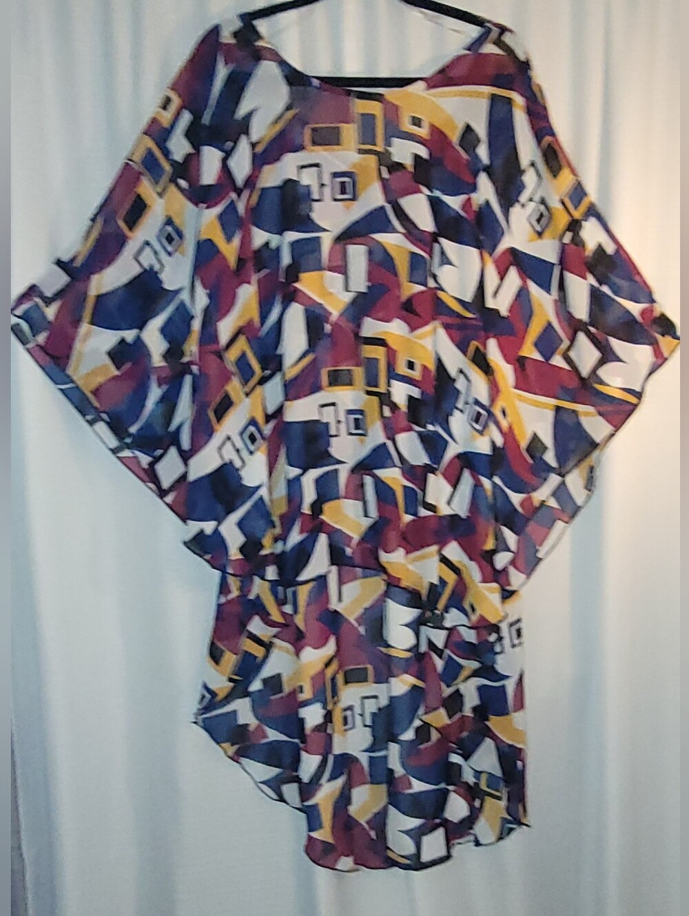 Ashley Stewart Chiffon, Flowy, Batwinged, High/low Tunic